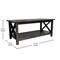 Flash Furniture Jasper Farmhouse Style Solid Wood Coffee Table w/X-Frame Design and Lower Shelf in Dark Gray LFS-2007-DKGRY-GG - alternate 3